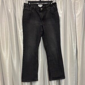 Coldwater Creek Charcoal gray wash boot cut kick flare jeans, size 12, RN 98516